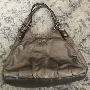 Coach Madison Champagne Metallic Maggie Hobo/Purse